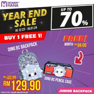 [YEAR END SALE] [BUY1FREE1] DINO BC 3.0 JUNIOR BACKPACK & DINO BC PENCIL CASE