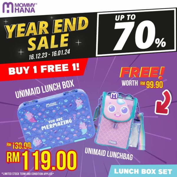 [YEAR END SALE] [BUY1FREE1] UNIMAID LUNCH BOX & UNIMAID LUNCH BAG