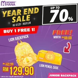 [YEAR END SALE] [BUY1FREE1] LION JUNIOR BACKPACK & LION PENCIL CASE