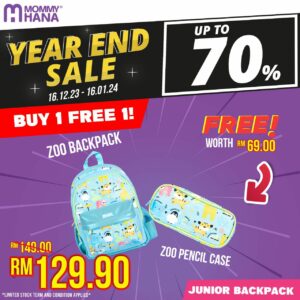 [YEAR END SALE] [BUY1FREE1] ZOO JUNIOR BACKPACK & ZOO PENCIL CASE
