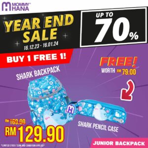 [YEAR END SALE] [BUY1FREE1] SHARK JUNIOR BACKPACK & SHARK PENCIL CASE